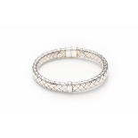 BOTTEGA VENETA - A SILVER UNISEX HINGED BANGLE