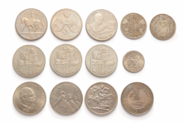 A SET OF 14 COINS (THIRTEEN UK + ONE US DOLLAR)