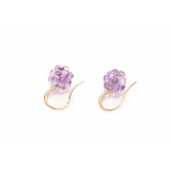 BOUCHERON - A PAIR OF 'GRAINS DE MURE' AMETHYST EARRINGS