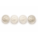 A LOT OF FOUR 2013 'TWO SINGAPORE DOLLAR' CUPRO-NICKEL PROOF-LIKE COIN