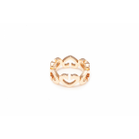 CARTIER - AN 18K ROSE GOLD AND DIAMOND 'HEART & SYMBOLS' RING