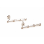 DAMIANI - A PAIR OF 18K GOLD AND DIAMOND EARRINGS