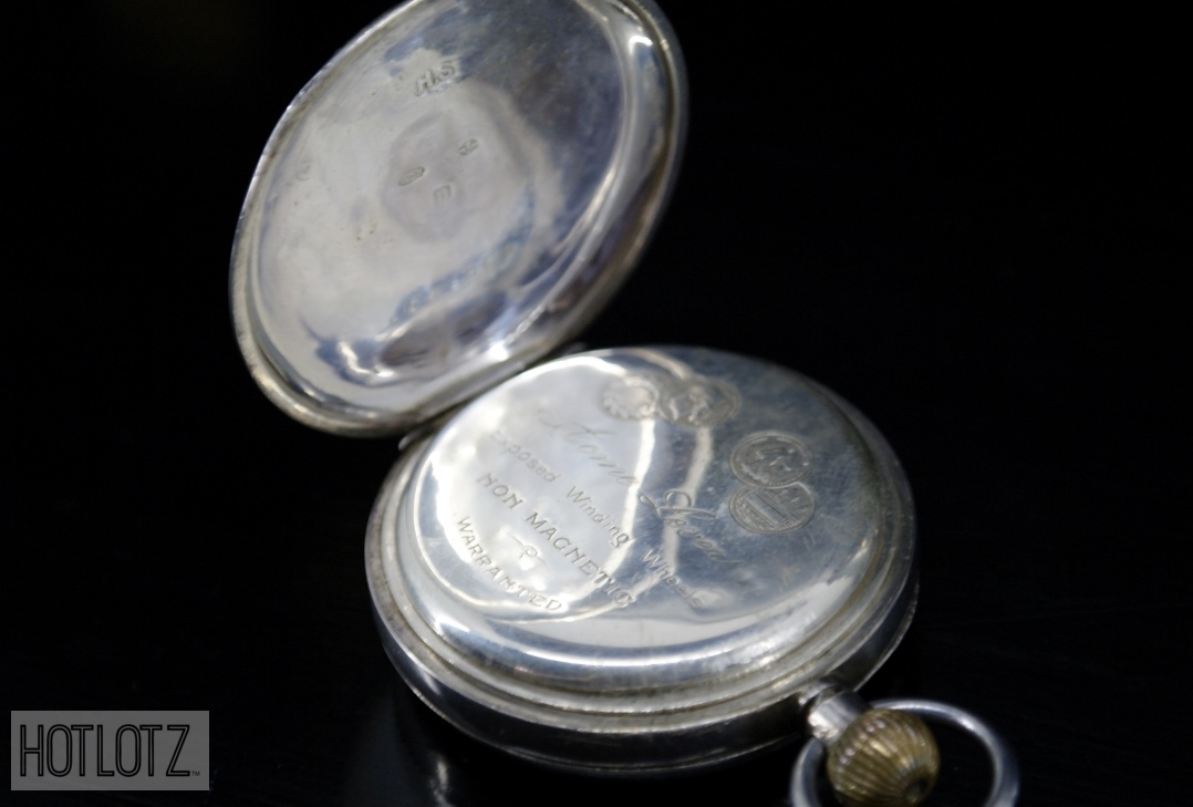 AN ANTIQUE ENGLISH SILVER POCKET WATCH - Image 4 of 6