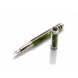 MONTEGRAPPA - A GREEN MARBLE 'EXPRESSIONE' FOUNTAIN PEN