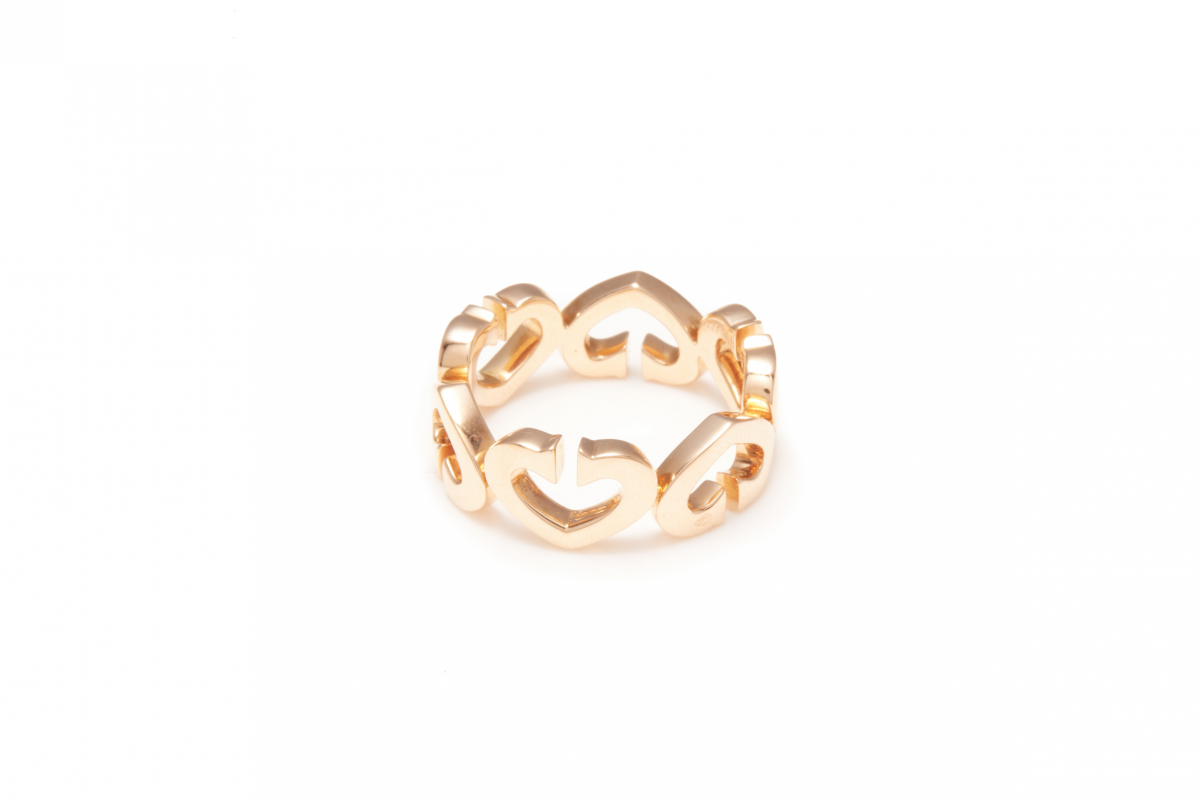 CARTIER - AN 18K ROSE GOLD AND DIAMOND 'HEART & SYMBOLS' RING - Image 2 of 2