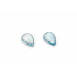 A PAIR OF 7.82 CARAT AQUAMARINES