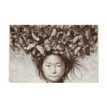 SILAWIT POOL SAWAT (THAI, B.1972) - THAI GIRL WITH BUTTERFLIES ON HAIR