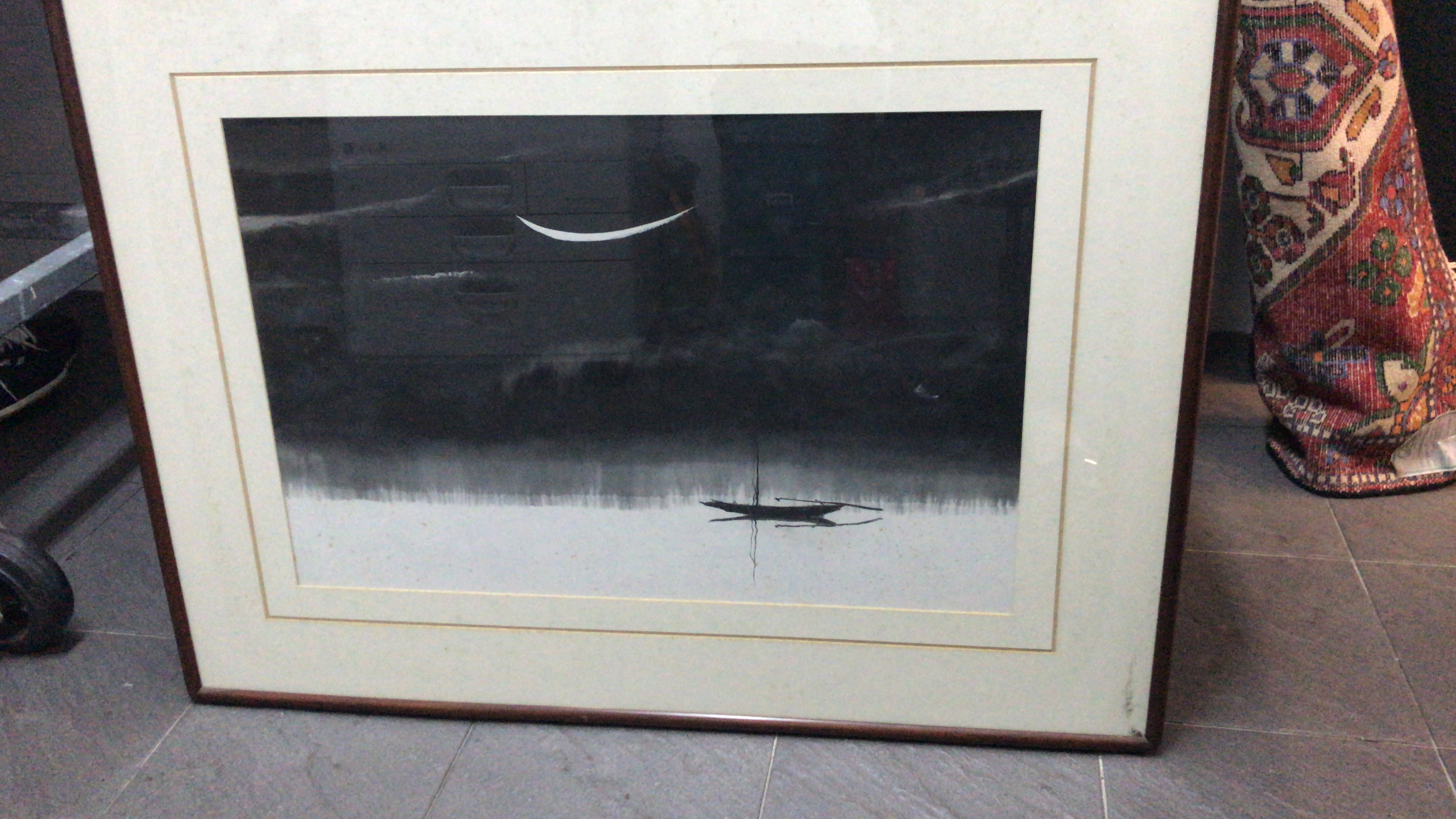 CIRCLE OF JIA YOUFU (CHINESE, B.1941) - FISHING BOAT IN THE MOONLIGHT - Image 2 of 3