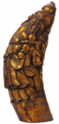 A GILT BAMBOO ROOT CARVING OF SHOU LAO