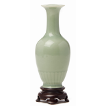 A SMALL CELADON BALUSTER VASE