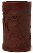 A CARVED BAMBOO BRUSH POT (1)