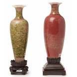 TWO 'PEACH BLOOM' AMPHORA SHAPED VASES, LIUYEPING