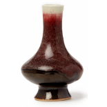 A SMALL FLAMBÉ GLAZED BOTTLE VASE