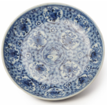 A BLUE AND WHITE PORCELAIN CHARGER