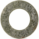 A CARVED JADE CEREMONIAL BI DISC