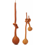 THREE NATURAL KNOTTED GOURDS