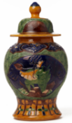 A SANCAI STYLE BALUSTER JAR AND COVER