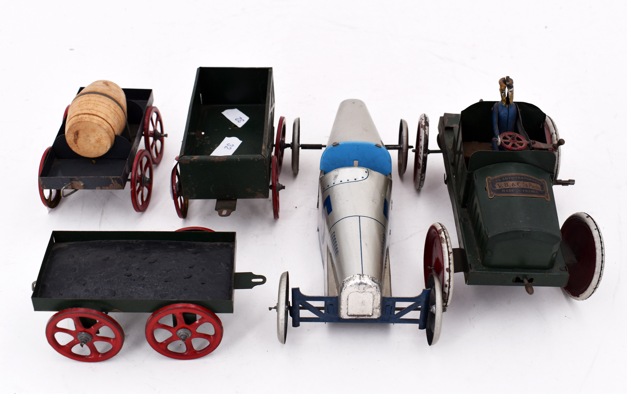 Chariot De Gare SNCF + Wagons Poste VEBE - Tôle Mécanique - Années 1950 - France - Occasion