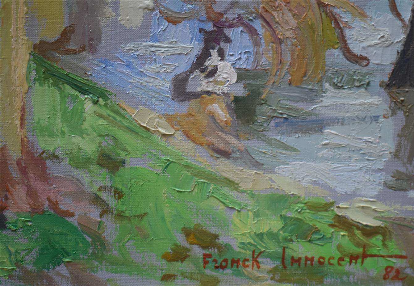 Franck INNOCENT "Les Andelys effet d'hiver" Huile sur toile signée en bas à gauche [...] - Image 2 of 3