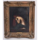 Jean-Jacques HENNER (genre de) "Femme agenouillée pleurant" huile sur toile, H. 35 [...]