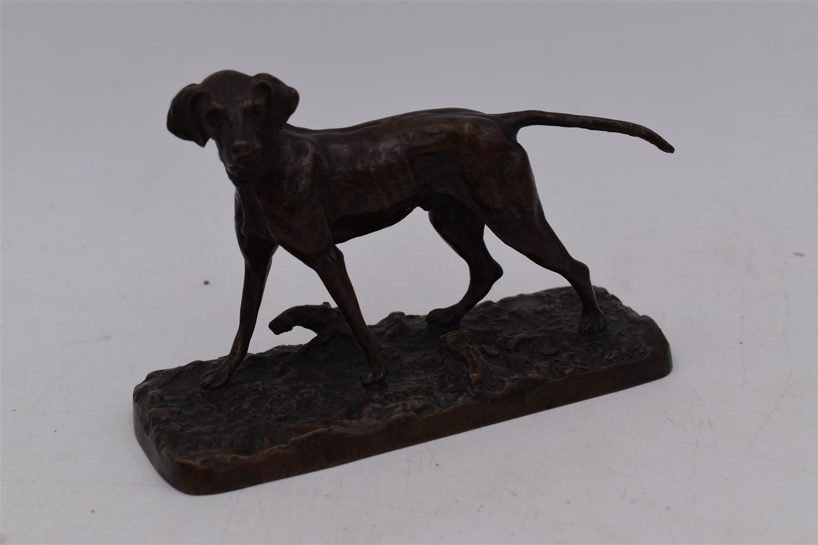 Pierre-Jules MENE (1810-1879), Chien braque seul n°3, Épreuve en bronze à patine [...]