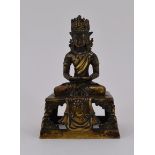 CHINE, Sculpture de divinité en bronze, XVIIIe siècle, H. 11,5 cm (sans le socle) [...]