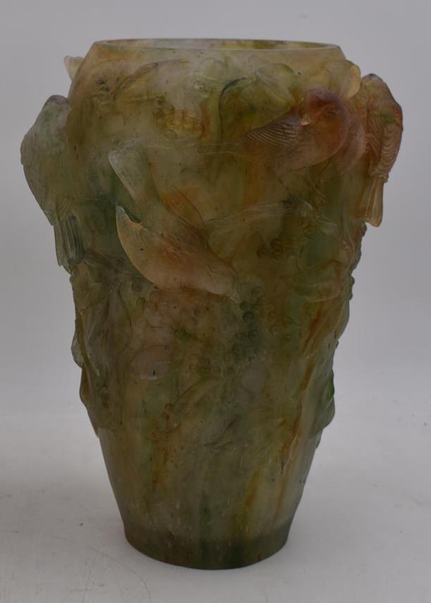 José Maria DAVID (1944-2015) Paire de vases en pâte de verre à fond marbré à [...] - Image 3 of 7
