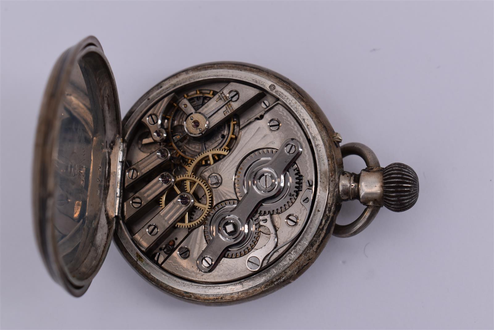 BALMER NICOLET (Genève) Montre gousset en argent avec 3 cadrans jours, mois, [...] - Image 4 of 5