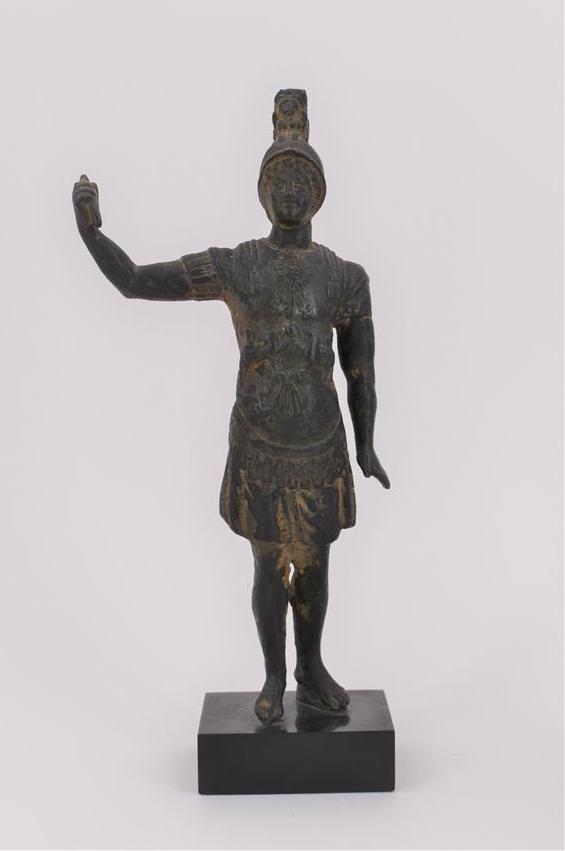 Statuette de Mercure en bronze, patine brun vert, sur socle H. 26,5 cm (sans socle), [...]