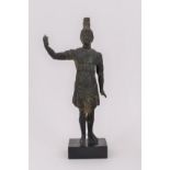Statuette de Mercure en bronze, patine brun vert, sur socle H. 26,5 cm (sans socle), [...]