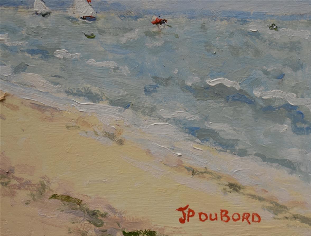 Jean-Pierre DUBORD "La côte dans le Calvados, la plage à Houlgate" Huile sur toile, [...] - Image 2 of 2