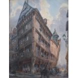 Hippolyte MADELAINE "Rue rouennaise" Encre et aquarelle, signé en bas à gauche. [...]