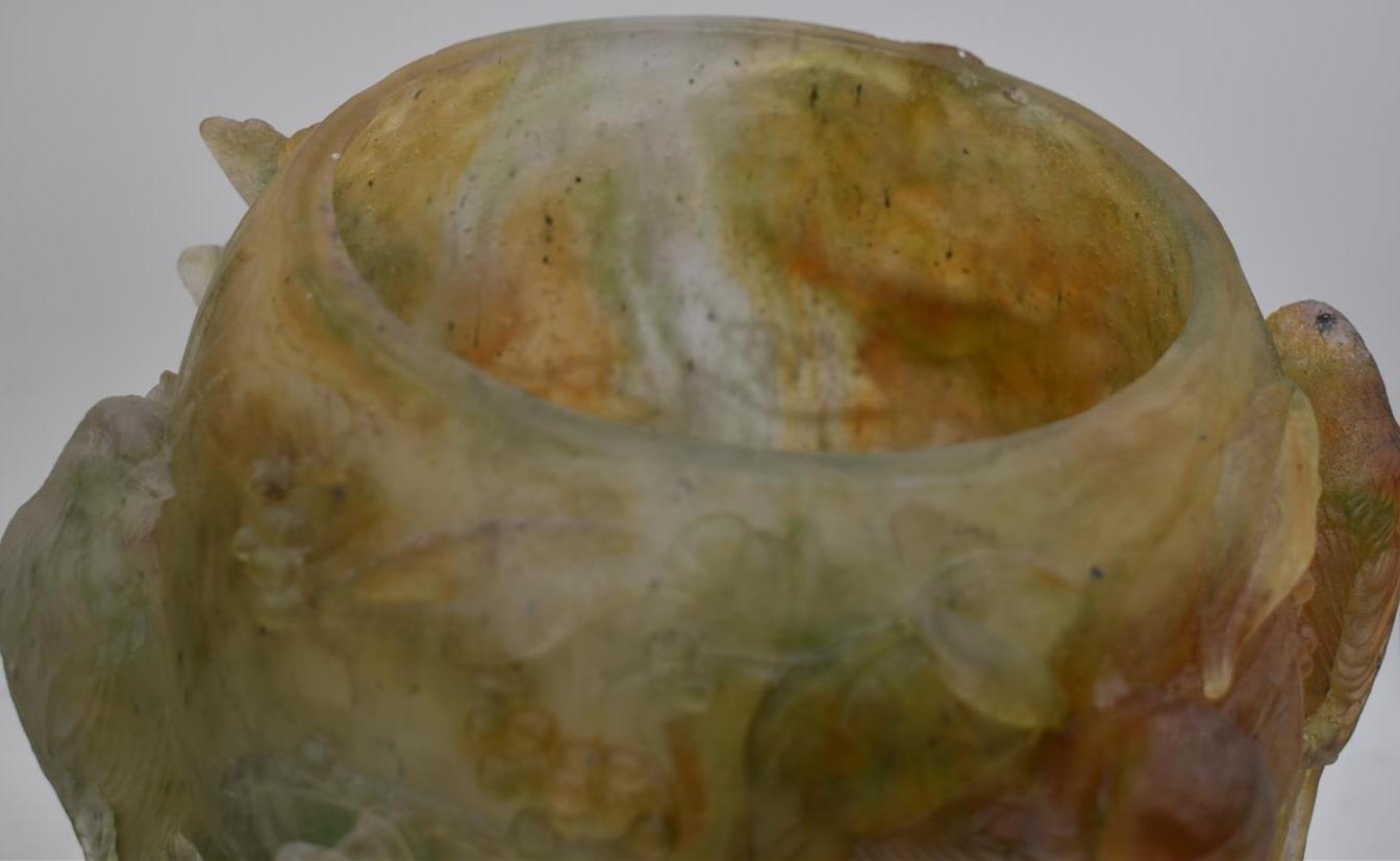 José Maria DAVID (1944-2015) Paire de vases en pâte de verre à fond marbré à [...] - Image 5 of 7
