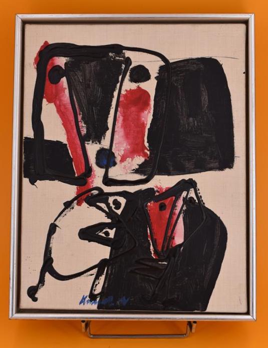 KNUD NIELSEN (1916-2008) Abstraction, huile sur toile signée en bas à gauche, 35cm [...]