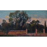 Robert PINCHON (1886-1943) "Le long du Parc" Huile sur carton. 35 x 61 cm -