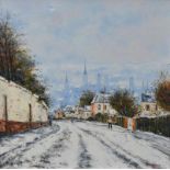 Jean-Pierre DUBORD "Rouen Rue Francis Yard en hiver" Huile sur toile, signée en bas [...]