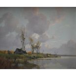 Alexandre JACOB "Automne au marais Amiens" Huile sur toile, 49 x 59 cm signée en bas [...]
