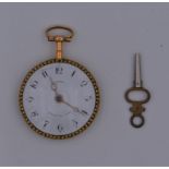 Petite montre en or d’époque Louis XVI, à décor de perlés et lauriers sur la [...]
