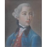 Ecole Française, Portrait de Mr Bodson de Poupéban, pastel, H. 39 cm ; L. 30,5 cm, [...]