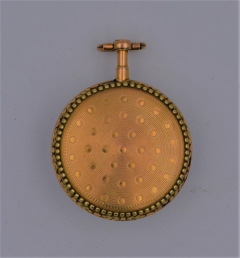 Petite montre en or d’époque Louis XVI, à décor de perlés et lauriers sur la [...] - Image 2 of 2