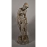 ALLEGRAIN (d'après) "Baigneuse" Sculpture en marbre blanc, H.70 cm -