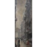 Léon Jules LEMAITRE, "Rouen rue des Arpents", huile sur panneau d'acajou, 40x15,5cm, [...]