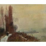 Eugène DELATTRE (1864-1938), "Bord de Seine", huile sur toile signée en bas à [...]