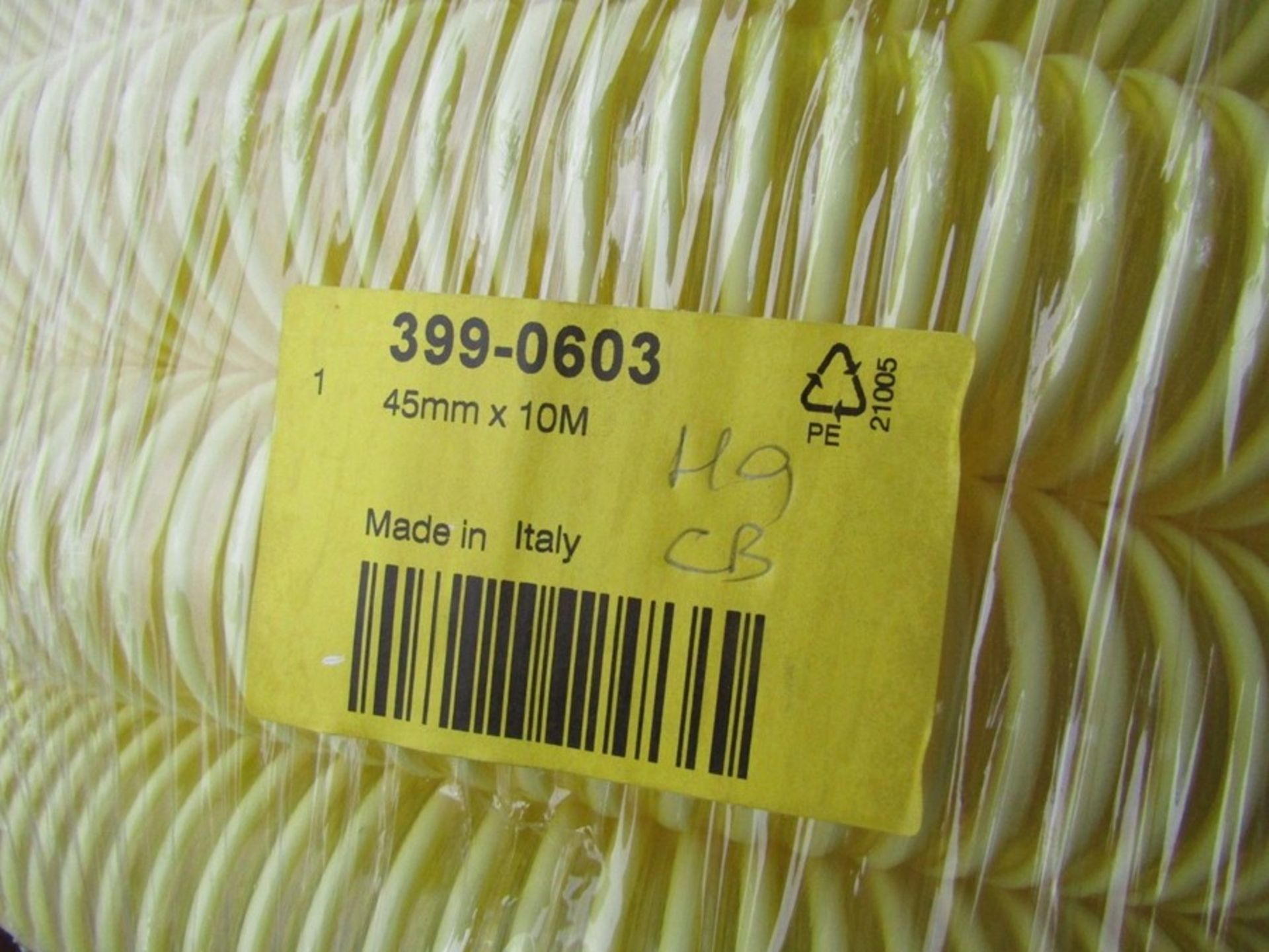 10m x Yellow Flexible Ducting / Hose Reinforced, 200mm Bend 45mm id H9CB 3990603 - Image 2 of 2