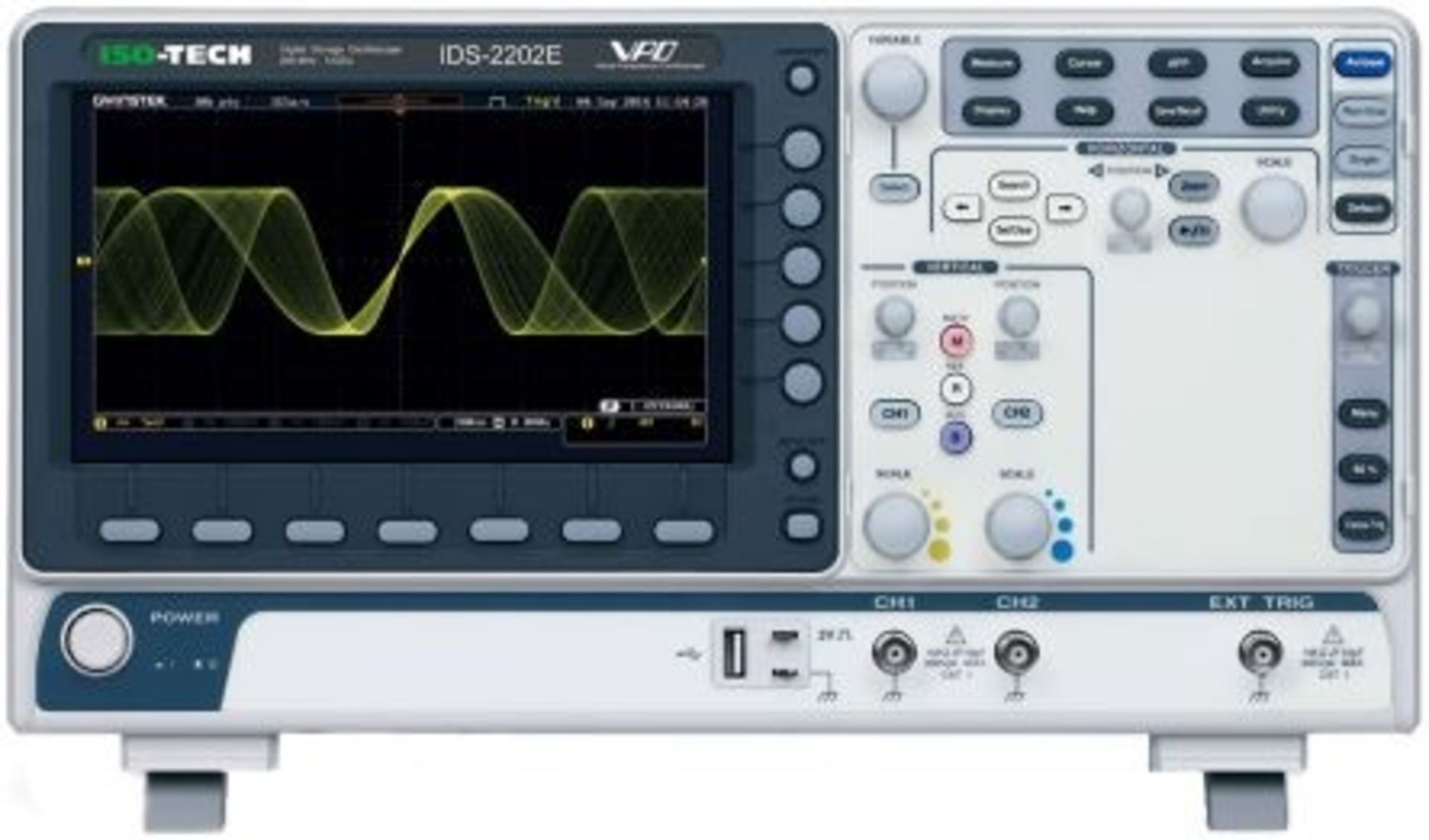 ISO-TECH IDS-2202E Digital Oscilloscope, Digital Storage, 2 Channels, 200MHz