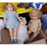 Lot of 3 Vintage Composition Dolls including Shirley Temple.