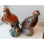 Royal Doulton Golden Eagle and Beswick Grouse Decanters Full of Whisky.