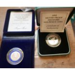 Boxed 1992 Silver Proof Piedfort 10 pence Coin and Boxed Proof Silver Piedfort 20 Pence Coin.