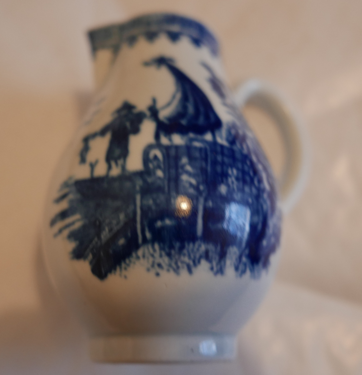 Antique 18th Century English Porcelain Sparrow Beak Jug 3 1/2" tall - excellent cond. - Image 6 of 7