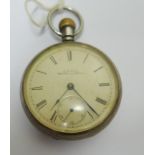 Waltham Massachussets Silver Pocket Watch - working order.